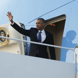 Barack Obama lors de son départ depuis les Etats-Unis jeudi. [Reuters - Jonathan Ernst]