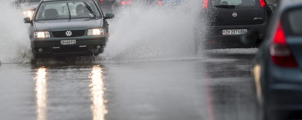 Des pluies abondantes sont attendues sur tout le pays, comme ici en juillet 2014 à Hinwil. [Keystone - Ennio Leanza]