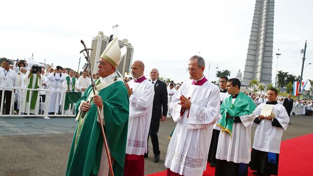 Le pape a célébré une messe sur la place de la Révolution. [AP/Keystone - Tony Gentile]