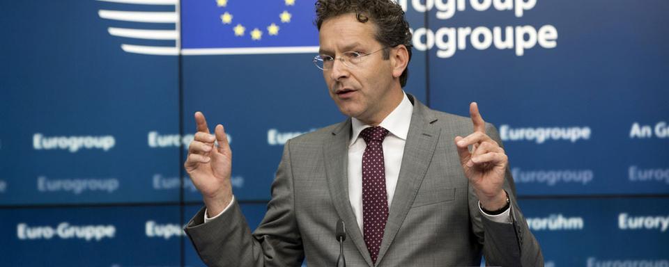 Les ministres des Finances de la zone euro (ici, le Danois Jeroen Dijsselbloem) devaient tenir une téléconférence jeudi matin. [AP/Keystone - Thierry Monasse]