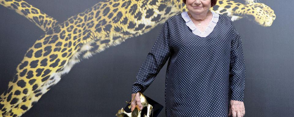 Agnès Varda au festival du film de Locarno, le 10 août 2014.