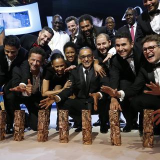 L'équipe du film "Timbuktu" primé aux Césars. [Keystone - Ian Langsdon/EPA]