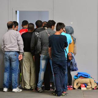 Migrants à Erfurt en Allemagne, 2015. [EPA/Keystone - Martin Schutt]