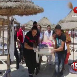 Image vidéo de la chaîne Tunisia TV1, plage du Marhaba Palace à Sousse.