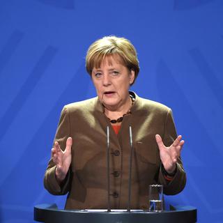 Angela Merkel s'exprimait jeudi sur le dossiers des migrants en Allemagne. [EPA/Keystone - Soeren Stache]