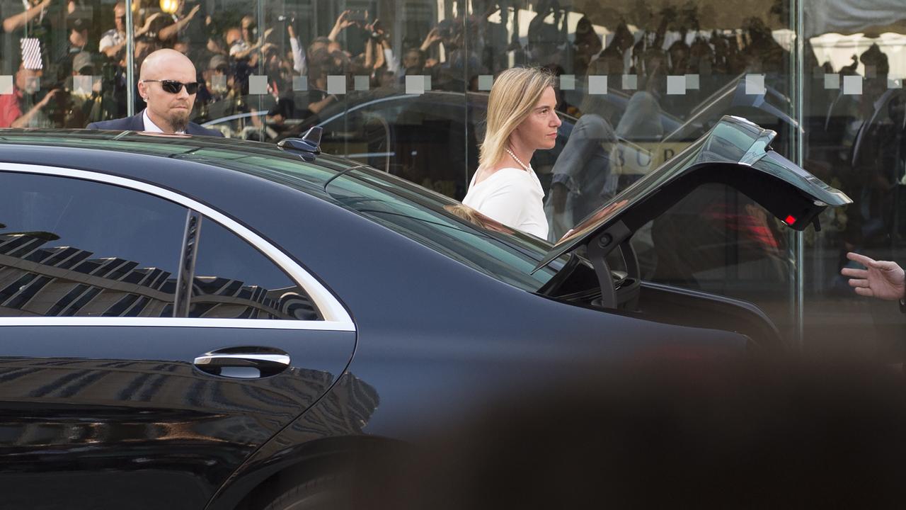 Federica Mogherini, la chef de la diplomatie européenne, à son arrivé dimanche à Vienne.