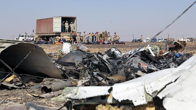 Le lieu du crash qui a coûté la vie à 224 personnes le 31 octobre en Egypte. [RUSSIA'S EMERGENCY MINISTRY]