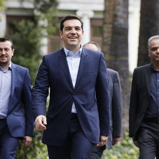 Alexis Tsipras après sa prestation de serment, lundi 26.01.2015. [Reuters - Marko Djurica]