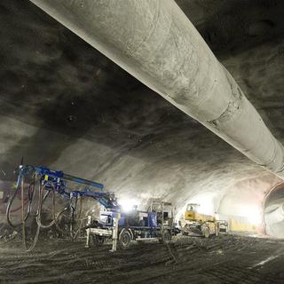 Le chantier souterrain de la future centrale de pompage-turbinage de Nant de Drance. [Keystone - Jean-Christophe Bott]