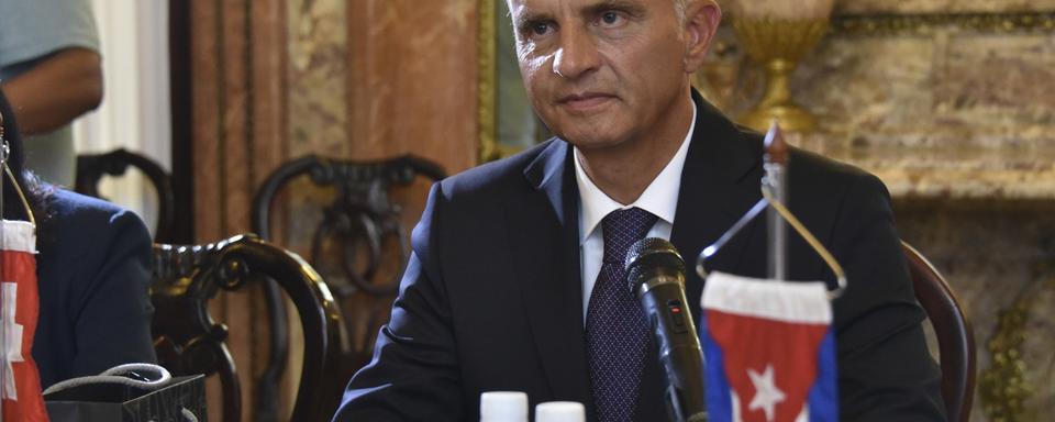 Didier Burkhalter à Cuba. [afp - Adlberto Roque]