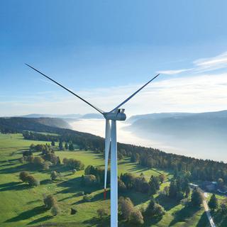 Le projet de parc éolien de Tramelan (image de synthèse) [oui-eoliennes.ch]