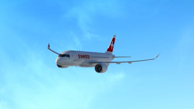 L'avion Bombardier CS100 sous les couleurs Swiss [DR]