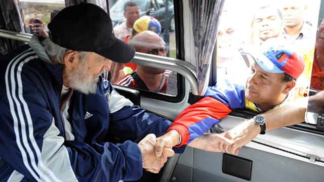 L'emblématique ex-président Fidel Castro lors de la réception d'étudiants vénézuéliens à Cuba. [www.cubadebate.cu/HO]