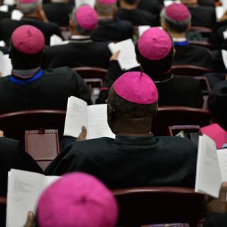 Les cardinaux lors de la 2e journée du Synode sur la famille, Vatican le 6 octobre 2015. [Andreas Solaro]