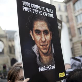Des manifestations en soutien à Raif Badawi ont lieu régulièrement depuis sa condamnation. [AFP Photo - Stéphanie de Sakutin]