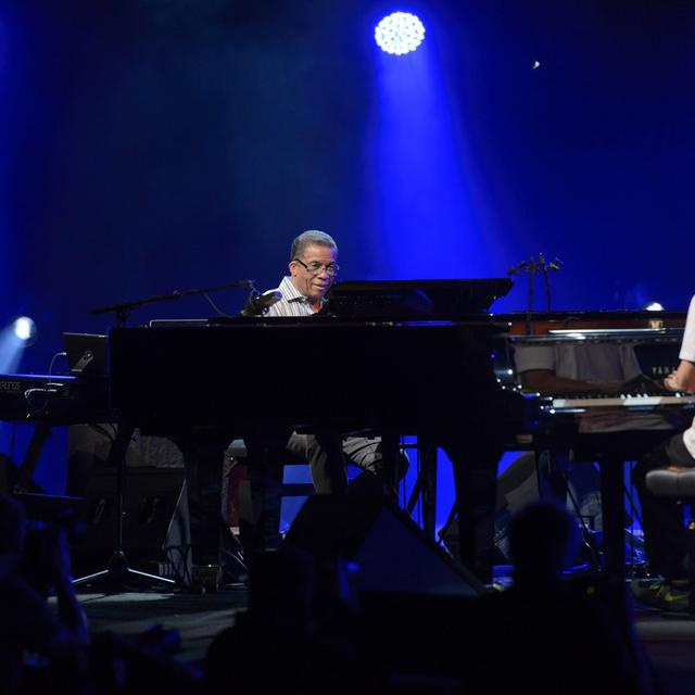 Herbie Hancock (à g.) et Chick Corea: duo ou duel au Stravinsky? [Keystone - Laurent Gilliéron]