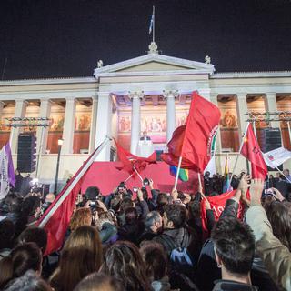 Le succès du parti Syriza provoquent diverses réactions en Europe. [EPA/Keystone - Michael Kappeler]