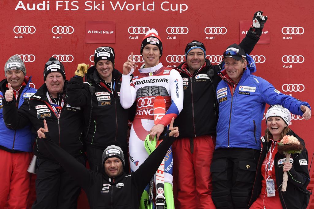 Janka offre à Swiss-Ski sa 1ère victoire de la saison chez les messieurs. [KEYSTONE - Jean-Christophe Bott]