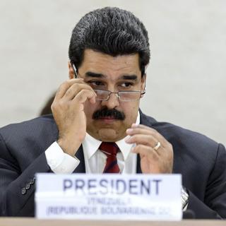 Nicolas Maduro jeudi 12.11.2015 devant le Conseil des droits de l'homme de l'ONU à Genève. [EAP/Keystone - Martial Trezzini]