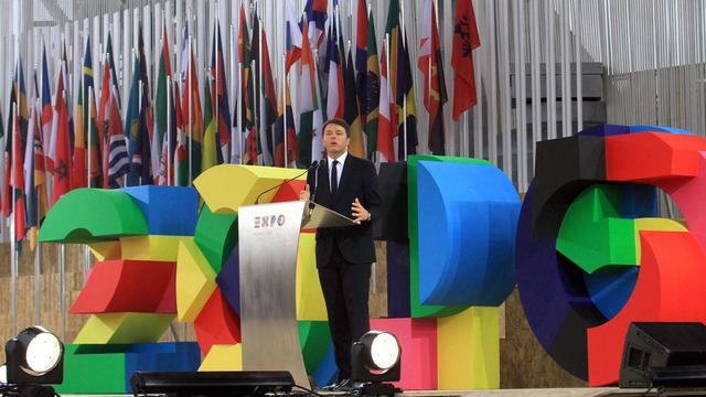 Matteo Renzi a inauguré officiellement l'Expo 2015 à Milan le 1er mai. [EPA/STEFANO PORTA]