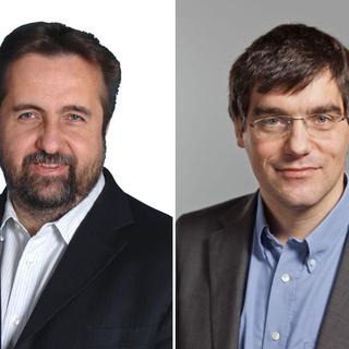 Laurent Jospin (Vert'libéraux) et Roger Nordmann (PS). [Keystone/famillejospin.ch]