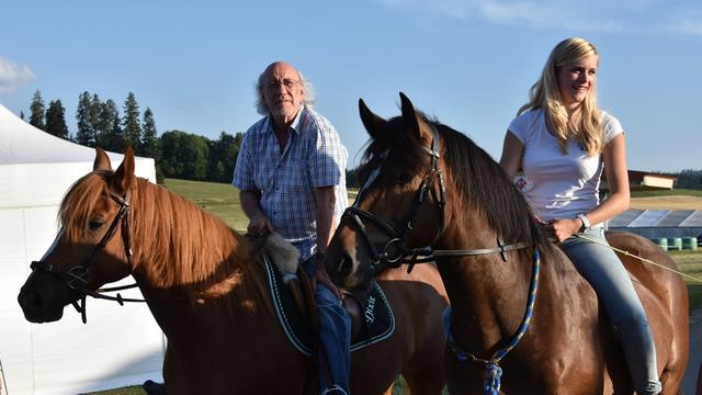 Derib et Anina Mariani, le modèle de l'héroïne du "Galop du silence". [RTS - Gaël Klein]