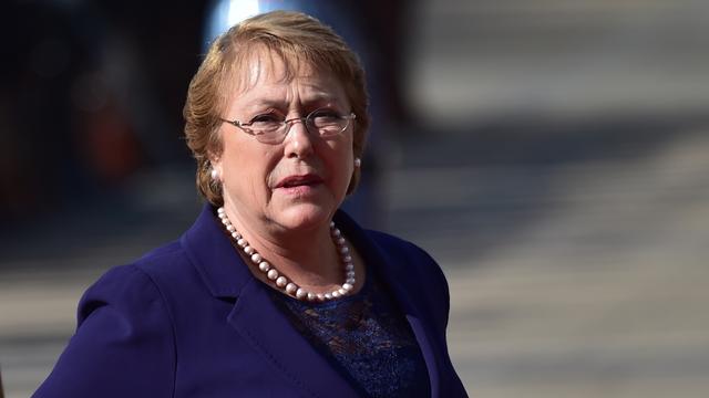 Avec 31% d'opinions favorables, Michelle Bachelet ne fait de loin pas l'unanimité au Chili quelques mois après sa réélection pour un second mandat. [AFP - Martin BERNETTI]