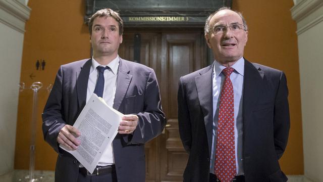 Christian Levrat et Felix Gutzwiller de la commission des affaires étrangères du Conseil des Etats. [Peter Klaunzer]