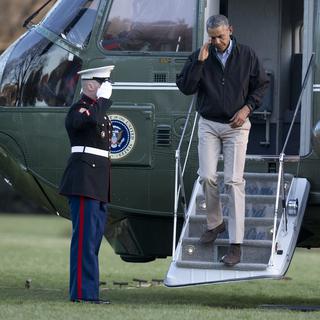 Barack Obama à son arrivée à la Maison Blanche. [AP Photo/Carolyn Kaster]