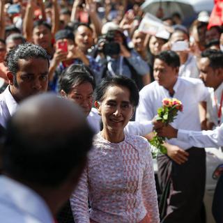 Le parti d'Aung San Suu Kyi revendique "plus de 70%" des sièges en Birmanie. [key - EPA/Lynn Bo Bo]