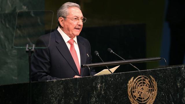 Le président cubain Raul Castro lors de son discours samedi devant l'Assemblée générale de l'ONU. [EPA/Keystone - Matt Campbell]