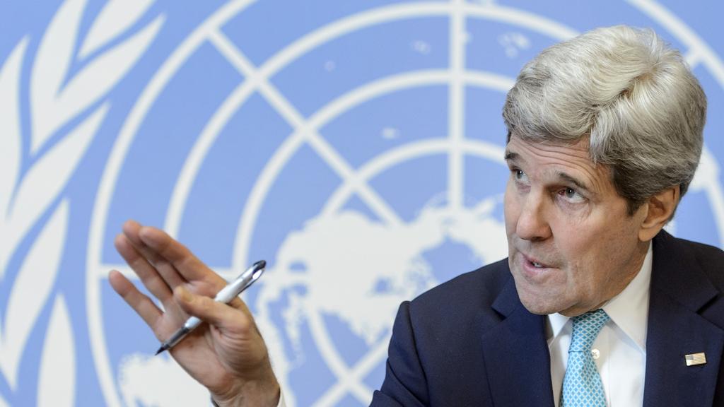 Le secrétaire d'Etat américain John Kerry devant le Conseil des droits de l'Homme de l'ONU à Genève. [Jean-Christophe Bott]