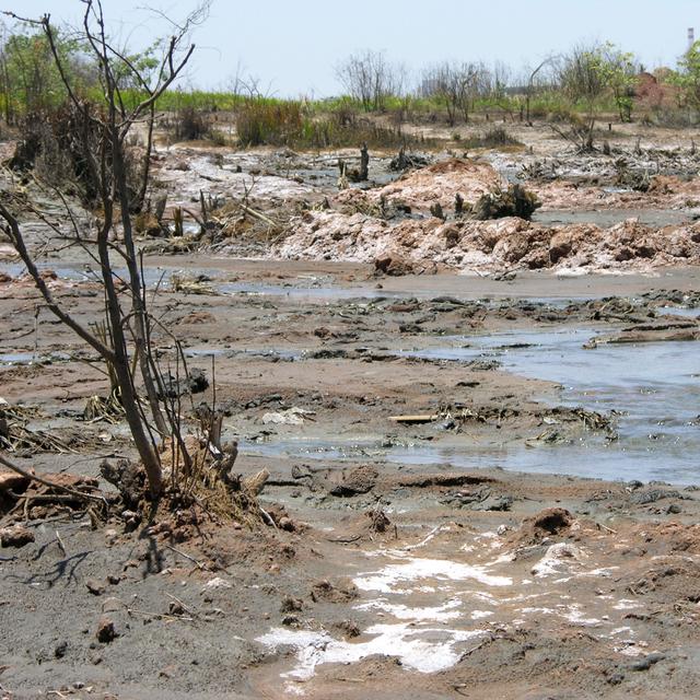 Responsabiliser les multinationales pour leurs activités sur sol étranger, comme ici, des berges contaminées par une filiale de Glencore en République démocratique du Congo? [Pain pour le prochain - Chantal Peyer]