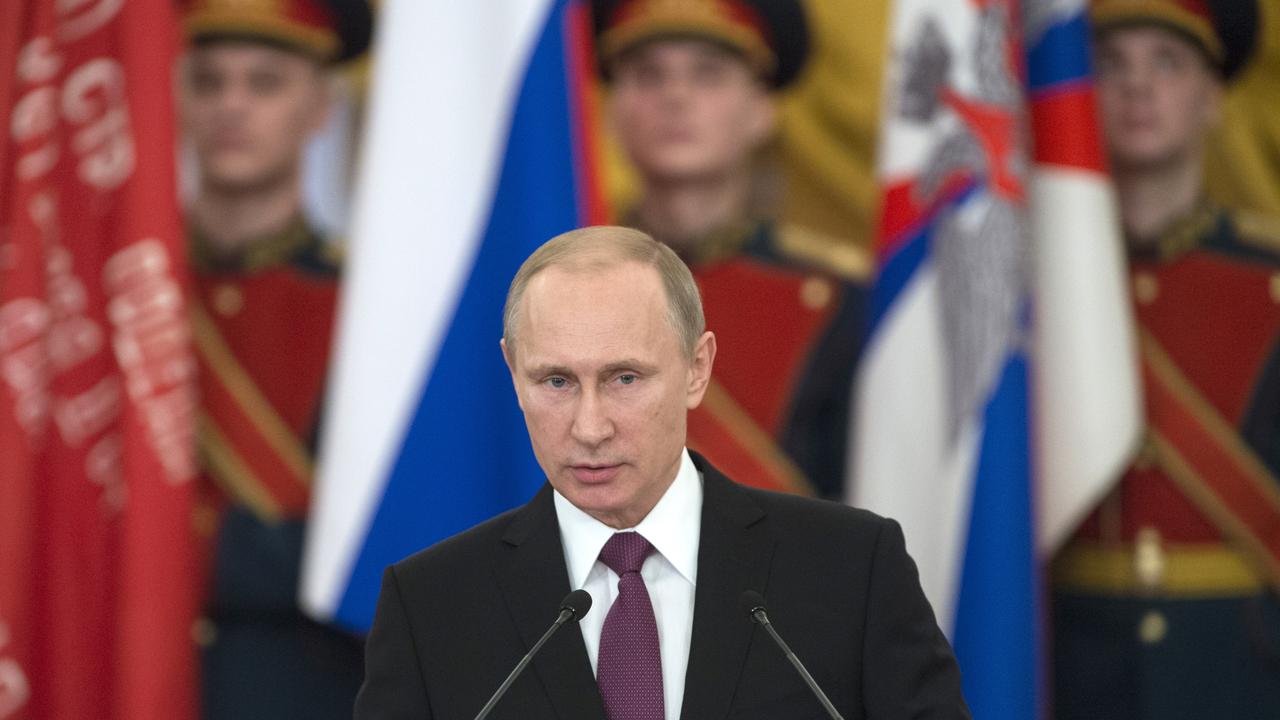 Vladimir Poutine le 20 février 2015 lors d'une cérémonie pour le "70e anniversaire de la victoire dans la Grande guerre patriotique de 1941-1945". [AFP/RIA Novosti - Sergey Guneev]