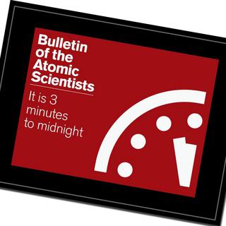 Minuit représente l'heure de l'apocalypse, selon des chercheurs internationaux. [thebulletin.org]