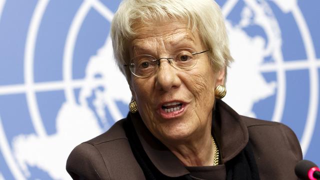 Carla del Ponte, membre de la commission d'enquête de l'ONU sur la Syrie. [Keystone - Salvatore Di Nolfi]