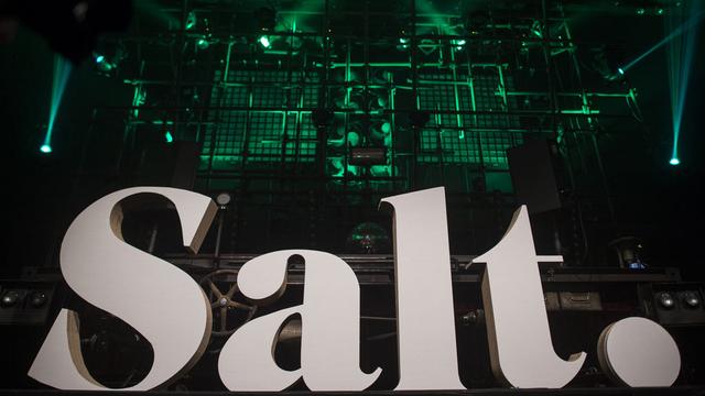 Le logo du nouvel opérateur téléphonique Salt. présenté le jeudi 23 avril 2015 à Zurich [Keystone - Ennio Leanza]