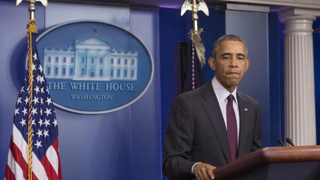Emu et en colère, le président américain Barack Obama a répété sa frustration face au traitement de la question des armes dans son pays. [Kevin Dietsch]