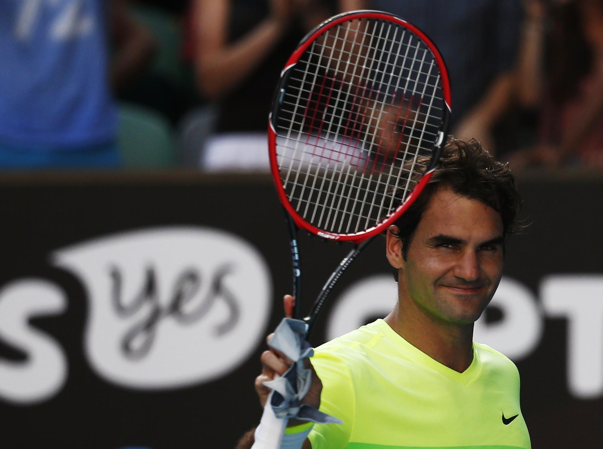 Federer a fait preuve de beaucoup d'autorité dans les trois derniers sets du match. [REUTERS - Thomas Peter]