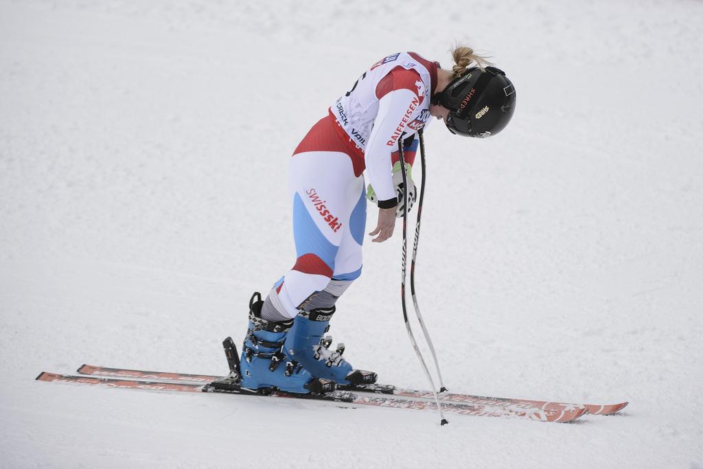 Lara Gut semblait dépitée après sa prestation sur la "Raptor" de Beaver Creek. [KEYSTONE - JEAN-CHRISTOPHE BOTT]