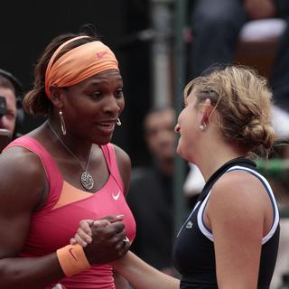 Serena Williams et Timea Bacsinszky à Rome en 2010. [AP/Keystone - Alessandra Tarantino]