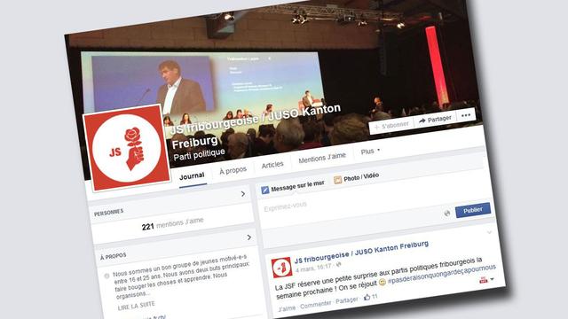 La page de la Jeunesse socialiste fribourgeoise. [Facebook]