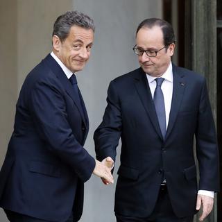 François Hollande a reçu Nicolas Sarkozy en cours de matinée à l'Elysée. [AFP - Patrick Kovarik]