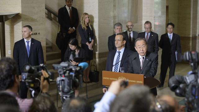 Ban Ki-moon s'est adressé au journaliste, ce lundi 15 juin à Genève. [Martial Trezzini]