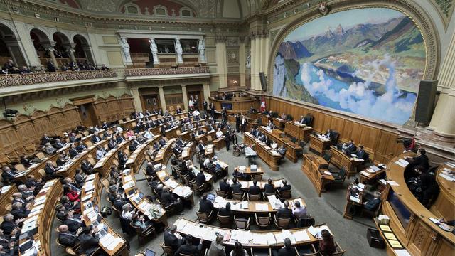 Le Conseil national débat du budget 2013 de la Confédération. [Keystone - Lukas Lehmann]