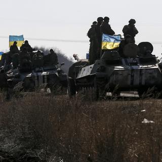 Convoi de l'armée ukrainienne se retirant de la région de Debaltseve. [Gleb Garanich]