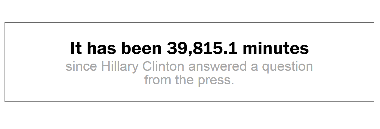 Le Washington Post propose sur son site un chronomètre intitulé "Clinton Clock".