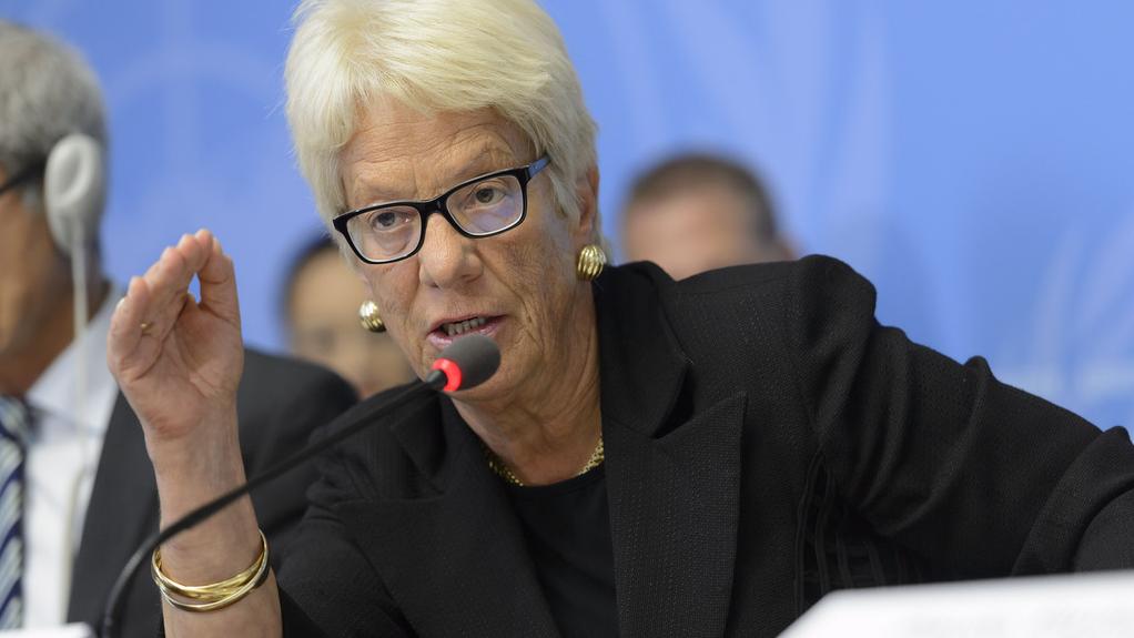Carla Del Ponte est révoltée par l'inaction de l'ONU face aux violations des droits de l'homme en Syrie. [Martial Trezzini/Keystone via AP]
