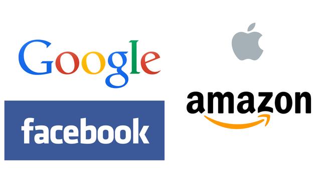 Les logos de Google, Apple, Facebook et Amazon. [RTS]