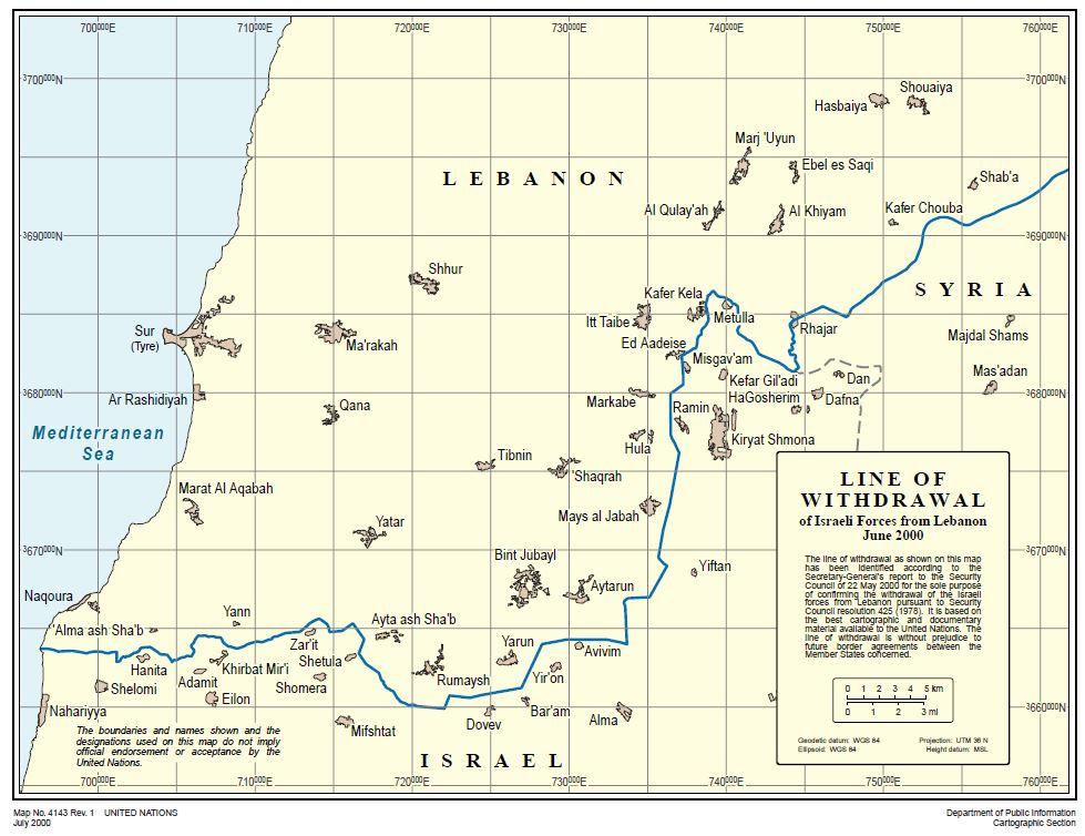 La "Blue Line" entre le Liban et Israël. [ONU]